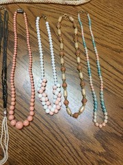 19 Vintage Beaded Necklaces & Bracelets- Lot 1 (Various Styles, Colors & Clasps)