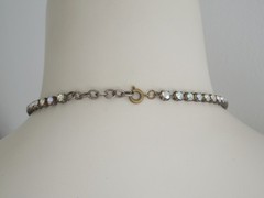 Vintage Necklace Collar Rhinestones Aurora Borealis 21.8 G/Approx. 39-42 Cm
