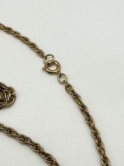 Vintage Red, White & Blue Gold Tone Station Necklace 56” Opera