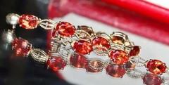 10k yellow gold bracelet 15.75ct lab-created sapphire diamond 7.25″ tennis 8.9gr