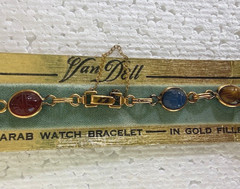 BRAND NEW OLD STOCK, “VAN DELL” GENUINE SCARAB, WATCHBAND/BRACELET “GOLD FILLED”