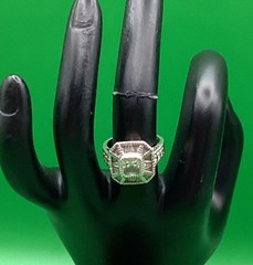 Art Deco 925 CZ Style Statement Ring Size 7 Vintage