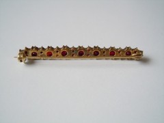 Brooch Garnet Norm Stamp Gold Plated 3.1 G/5.4 X 0.5 Cm