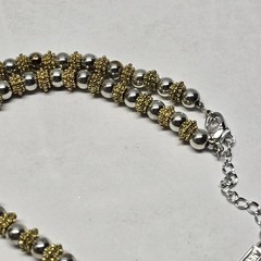 Vintage Napier Designer Silver And Gold Tone Necklace 16″