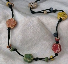 Multicolor Ceramic Bead Porcelain Necklace Bohemian Long Necklace Hippie Boho