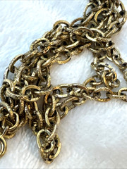 VTG brutalist chunky chain glass 70s 80s gold Necklaces STACK Lot -1 signed Avon
