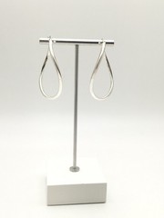 Vintage Sterling Silver 2” Twist Oval Hoop Earrings Marked 925 MWS 6.9g #00
