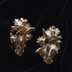VINTAGE BEADED CLIP ON EARRINGS LOT ONE SIGNED WEST GERMANY
