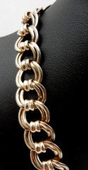 VINTAGE .835 EUROPEAN SILVER DOUBLE ROUND LINK 16″ CHAIN NECKLACE, 67.8 GRAMS