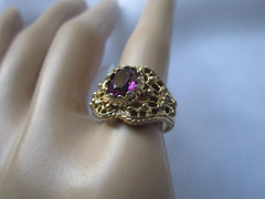 vintage 1970s-1980s ESPO ring, Esposito, purple rhinestone, size 7, GEP