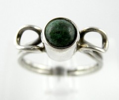 Vintage Unmarked Sterling Silver Chrysocolla Ring Size 8.25 Weighs 2.9g