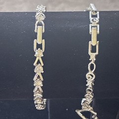 Lot Of 4 Four Vintage Avon Silver Plated Tennis Bracelets Easy Close Hearts CZ