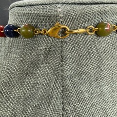 Vintage Necklace Acrylic Lucite Beads Gold Tone Accents 29 Inches