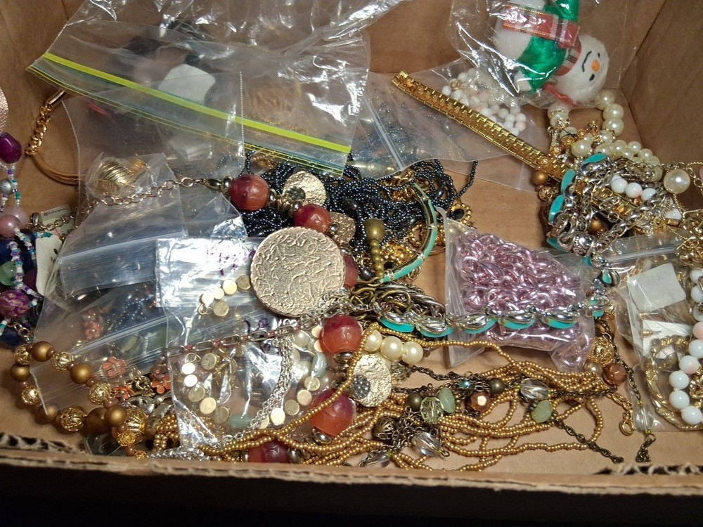 vintage costume jewelry lot 5+ POUNDS Useable Gallon Bag Full #3