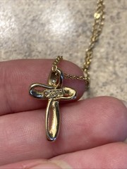 Grandma Estate 595 Gold Cross 18”Necklace
