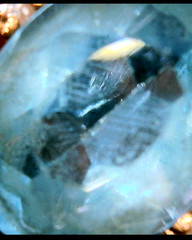 14k Natural Sky Blue Topaz Feather Mineral Inclusions 1960’s 14K Gold Ring 2.51g