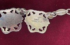 Vintage Siam Niello & Silver Goddess Of Lightening Bib Necklace -Signed