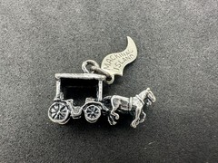 3.51g Vintage Sterling Silver 925 Horse Carriage Mackinac Island Pendant M