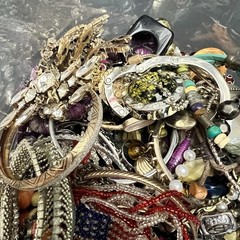 5 LB Junk Drawer Jewelry Lot Stuff Wear Repair Harvest vtg-now etc AS IS scrap Q