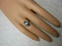 Art Deco Style Lab Created Diamond Engagement Wedding 14K White Gold Finish Ring