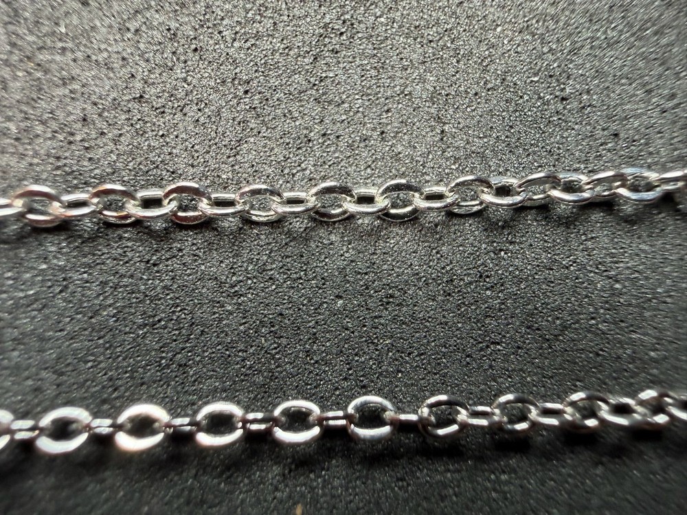 2.04g Vintage Sterling Silver 925 Oval Cable Chain Necklace 18 in M