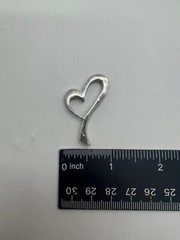 Vintage 925 Sterling Silver Open Heart Slide Women Pendant