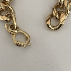 Mens ID Bracelet engraved “KIM” Gold Tone Heavy Chunky Vintage Cuban Link 1/2”W