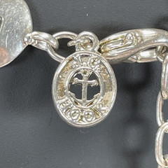 Vintage J.G.Hook Polished Silver Tone Square & Oval Link Necklace Signed 16″