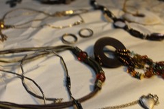Stone leather shell vintage jewelry lot some designers too one leather sterling
