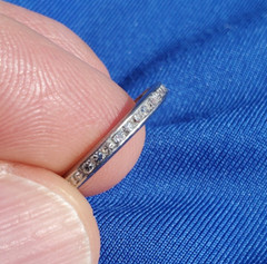 Original EARTH MINED DIAMOND Deco Band Antique PLATINUM Eternity Anniversary 6.7