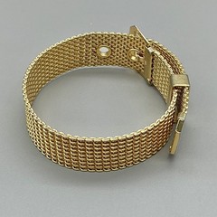 Avon Bracelet Women Gold Tone Vintage Mesh Buckle Belt Style Adjustable 8.5 Inch