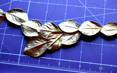 TRIFARI Necklace Clip Earring Set LEAF LEAVES Brush Gold Tone Vintage 19 in. Vtg
