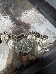 Vintage Sterling Religious Charm Bracelet