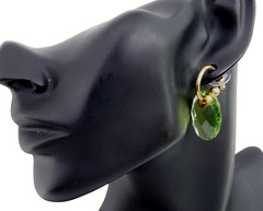 JOAN RiVERS 5 COLOR INTERCHANGEABLE FACETED LUCiTE GOLD HOOP PiERCED EARRiNGS