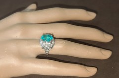 Vintage Filigree Platinum Engagement Ring 4.10ct. Blue Neon Tourmaline Oval Cut