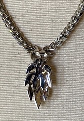 Vintage Pavé Crystal Rhinestone Statement Necklace Feather Drop