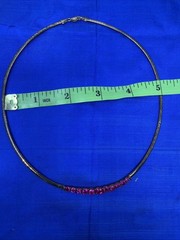 VTG Sterling Silver Ruby Colored Choker Necklace Signed BB ~14.58g ~17″ Korea