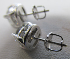Beautiful 1.50 ctw Diamond Stud Earrings 14k White Gold Screw Backs MAKE OFFER