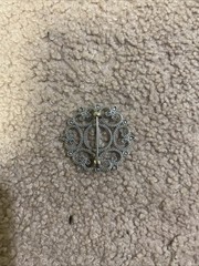 Norsk Bunadsolv: Traditional Norwegian Silver Broach “Bunad Silver”