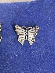 Cute ,Vintage Silver Tone Molded Butterfly Earrings -Adults, Teens, Kids-Fashion