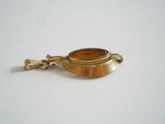 Pendant Am.Dble TEKA Theodor Klotz With Yellow Gemstone Gold Plated 2.9 G