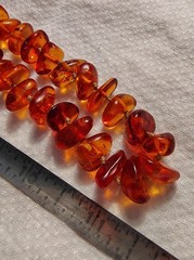 VTG Baltic Amber Nugget Necklace 26″ Hand Knotted Cognac Honey Graduated 32.5g