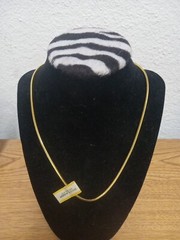 Necklace Costume Gold Tone Square Snake Chain Screw Clasp Made In Hong Kong