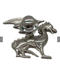 Rare HERMES Dragon Talisman Pin Brooch Silver Made in Italy Engraved Hallmark