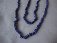 VINTAGE 1970s HANDMADE POLISHED LAPIS IRREGULAR BEADS 35″ ENDLESS NECKLACE