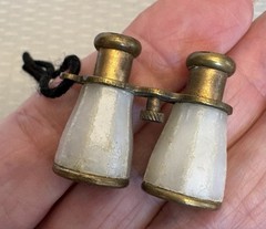 Antique Stanhope Oratory Saint Joseph Montreal Souvenir MOP Binocular Charm Fob