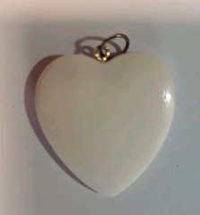 1940s Hong Kong Ivory Heart Pendent