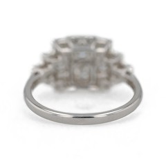 Vintage Art Deco Lab Created Diamond Wedding 925 Sterling Silver Ring For Her