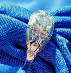 Original EARTH MINED DIAMOND Deco Engagement Ring Gatsby ERA Solitaire 14K GOLD