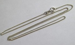 18in VINTAGE STERLING SILVER ITALY 925 FINE CURB LINK CHAIN 1mm 1.3g